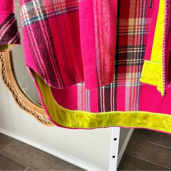 Free People / Down For You Plaid Shirt Jacket Pink - Picture 7 of 10
